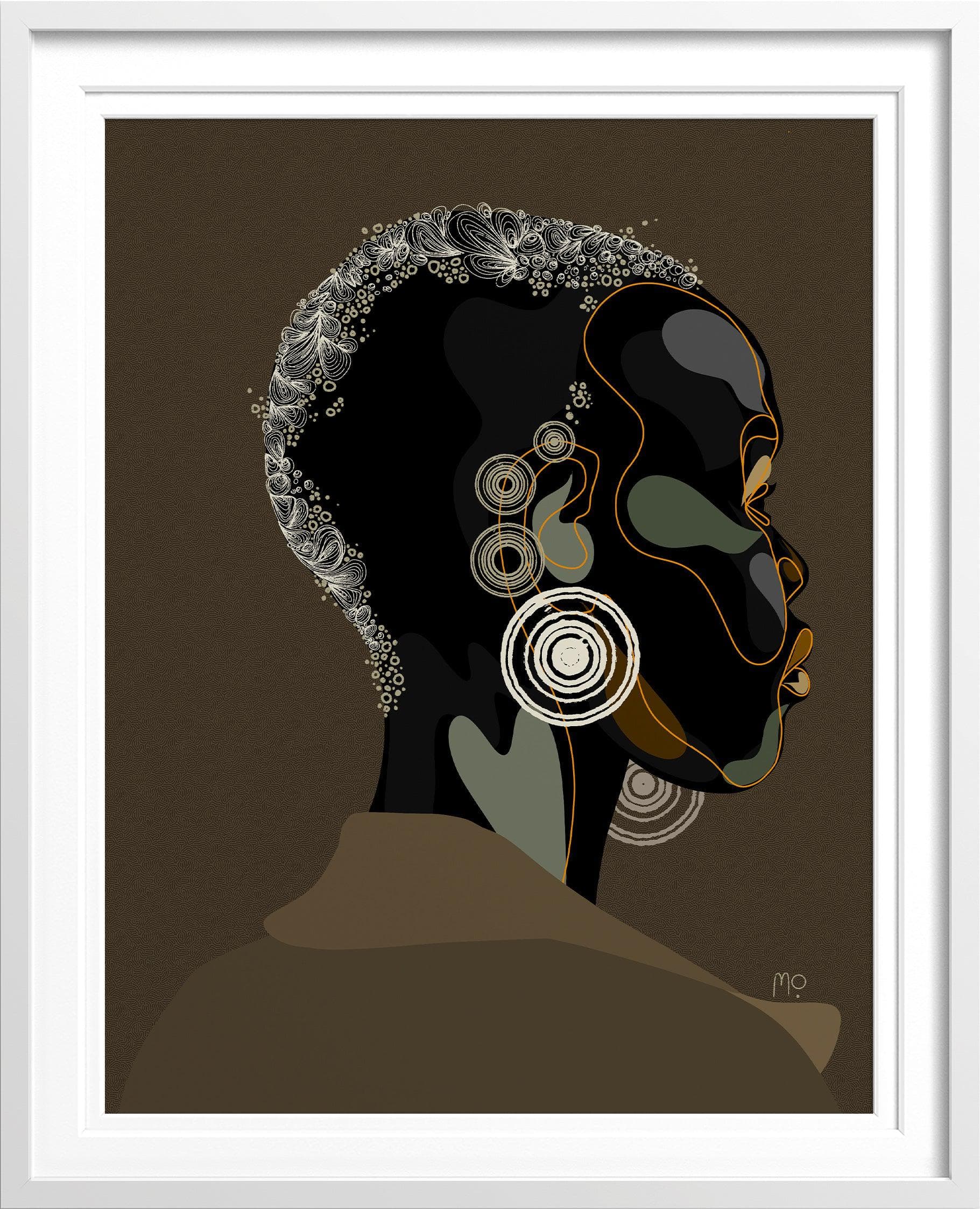 Naledi Modupi Illustration S - 12x15inch / White Brown Skinned